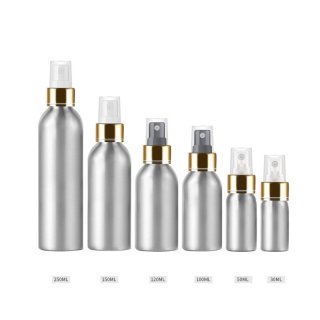 30ml50ml100ml120ml150ml250mlポンプ付きアルミめっき付アルミスプレーボトル
