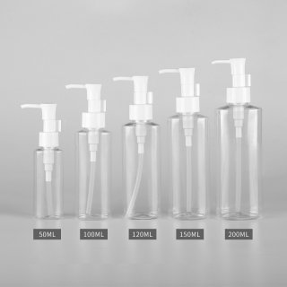 50ml100ml120ml150ml200mlポンプ付きPETオイルボトル メイク落し・詰替え・小分け用
